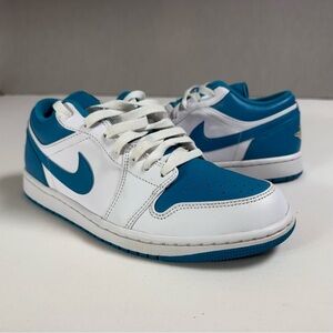 Nike Air Jordan 1 Low Aquatone White Teal 553558-174 Men’s Size 8 Mint